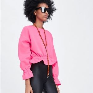 Zara Hot/Neon Pink Sweater